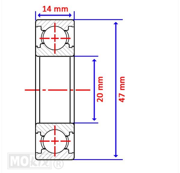 Lager NTN 20-47-14 6204 C3 (1)