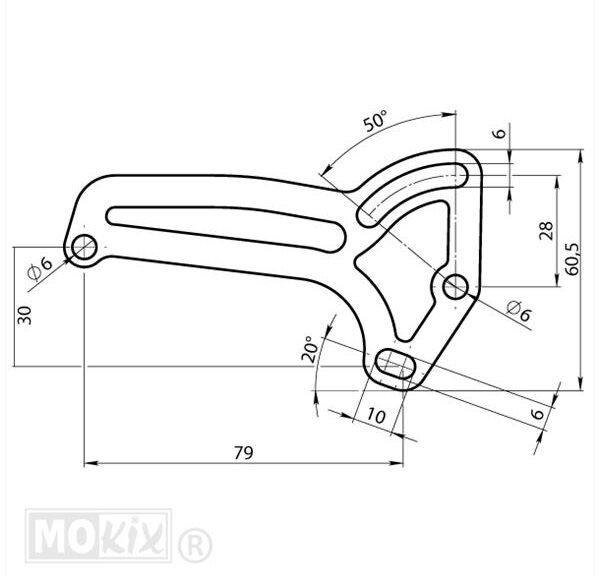 Kentekenplaathouder Steun Piaggio ALU Zwart