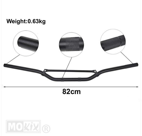 Stuur Model Cross Aluminium MAT Zwart - Supertec