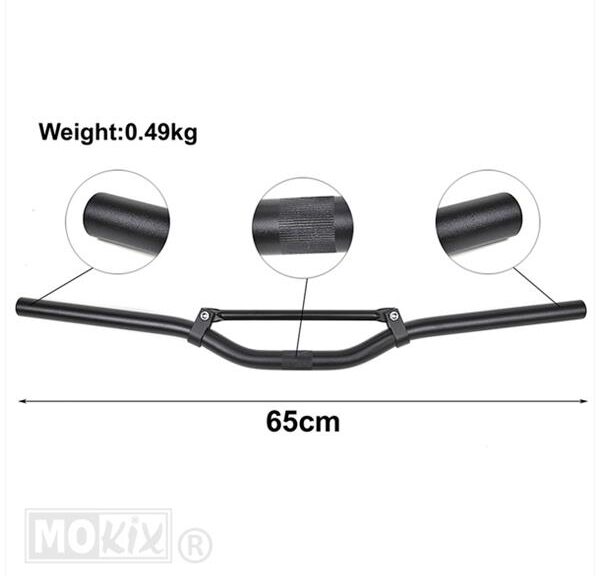 Stuur Scooter Aluminium MAT Zwart - Supertec
