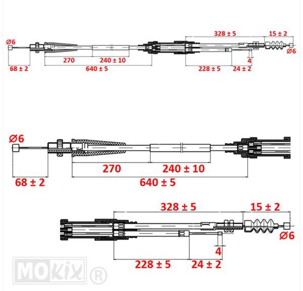 Kabel GAS Honda MT/MB/NSR +10cm Supertec
