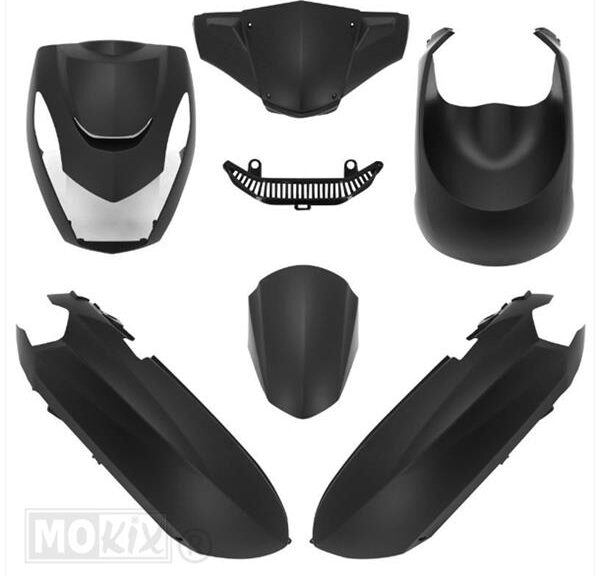 Plaatwerk KIT Peugeot Kisbee MAT Zwart 6delig