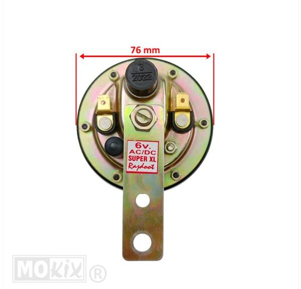 Claxon  6V Wisselstroom Zwart