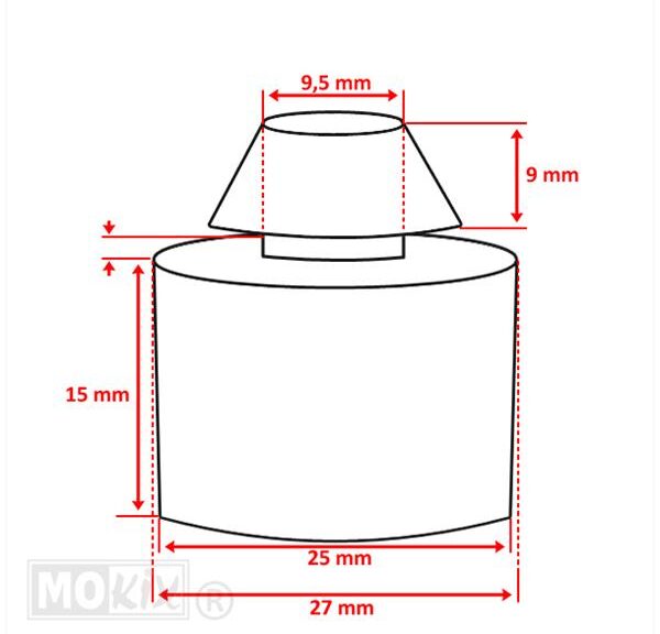 Middenstandaard Stootrubber China 4T GY6 2mm - Supertec