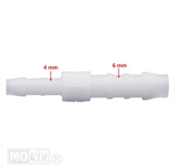 Slangverbinder 6mm > 4mm WIT (1)