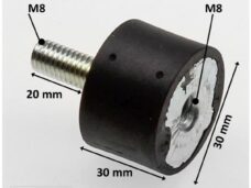 Uitlaat Rubber/Silentblock M8/M8 30x30 - Silex