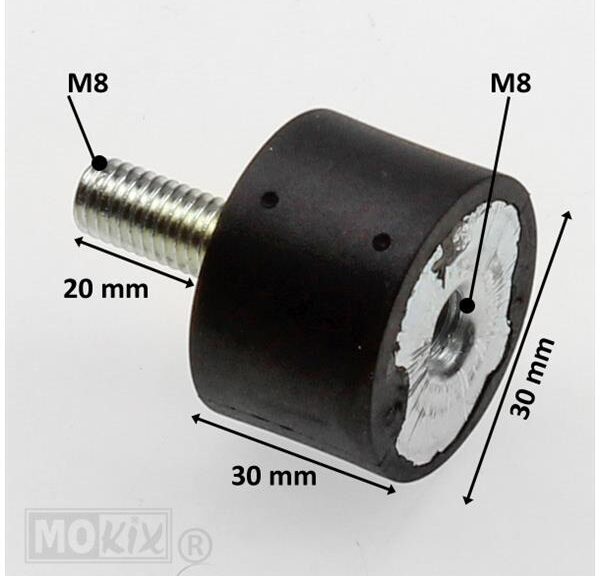Uitlaat Rubber/Silentblock M8/M8 30x30 - Silex