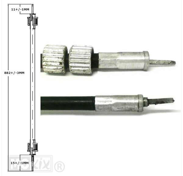 Kabel KM Teller VDO 85cm Zwart Supertec