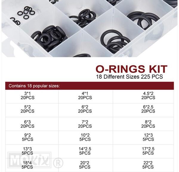 Sortie-Doos O-Ringen 18 Maten (225st) - TTOOLZ