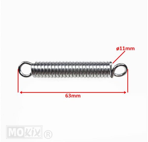 Uitlaat Veer Universeel Lang 63mm (2) - Supertec