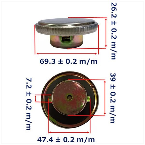 Tankdop Honda MT50/CB50 S90/CS90 39mm Chroom - Afbeelding 4