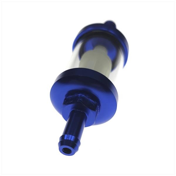 Benzinefilter UNI 7mm Aansl. Transparant Blauw - Afbeelding 2