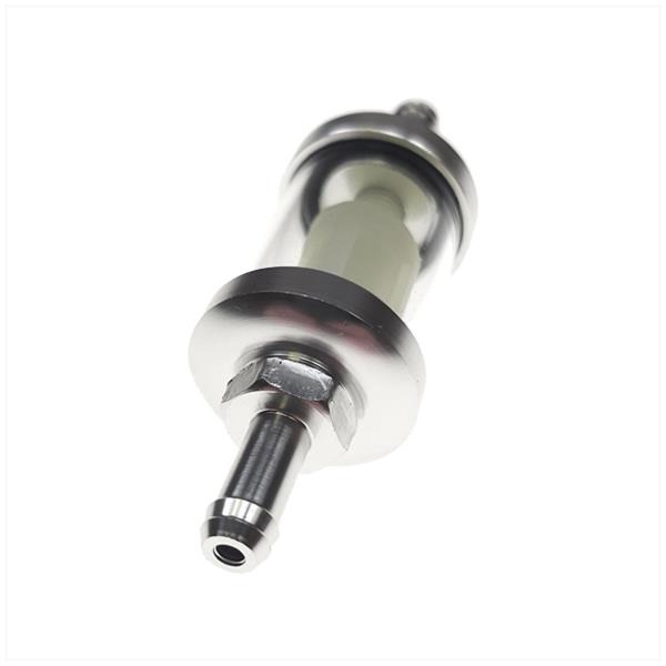 Benzinefilter UNI 7mm Aansl. Transparant Chroom - Afbeelding 2
