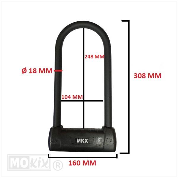 U-Lock / Beugelslot MKX-Lock 160x308 ART 4str - Afbeelding 3