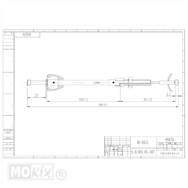 Kabel Achterrem Simson KR51/1 Schwalbe - Afbeelding 3