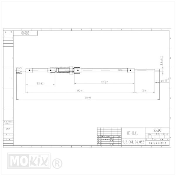 Kabel Versnelling Simson KR51/1 Schwalbe Rechts - Afbeelding 3