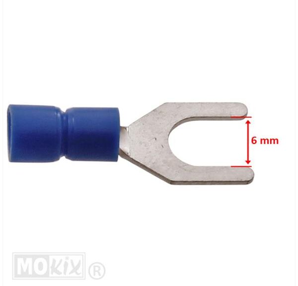 Schuifstekker Vork 6mm ISO 10st Elec