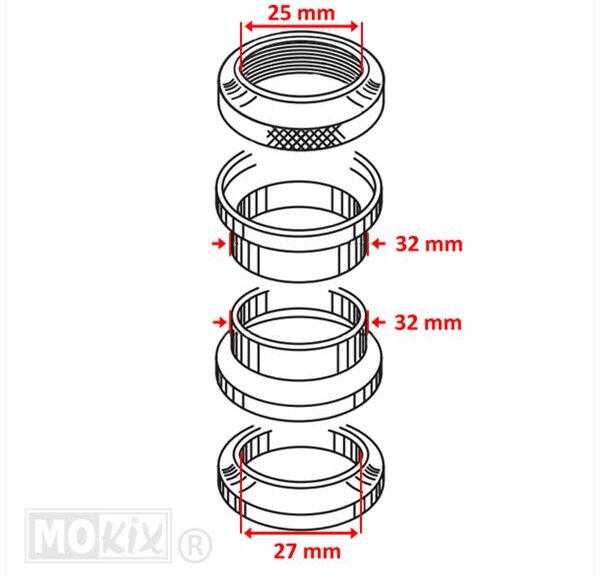Balhoofdset Zundapp KS50 / GTS50 Supertec