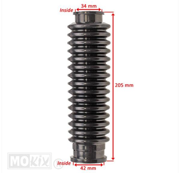 Voorvorkrubber Zundapp KS/GTS Zwart 205mm Set - Supertec