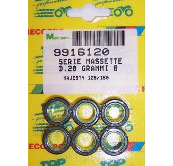 Rollenset (6) 20x12   8.0gr TP - Top Performances