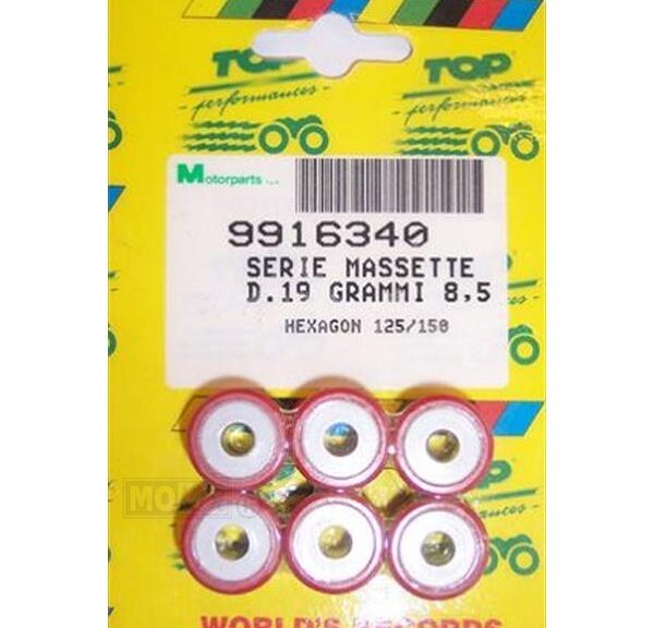 Rollenset (6) 19x17  8.5gr TP - Top Performances
