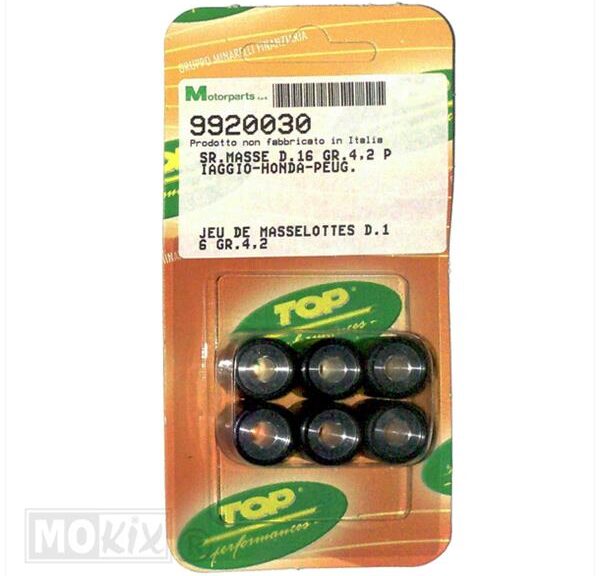 Rollenset (6) 16x13   4.2gr TP - Top Performances