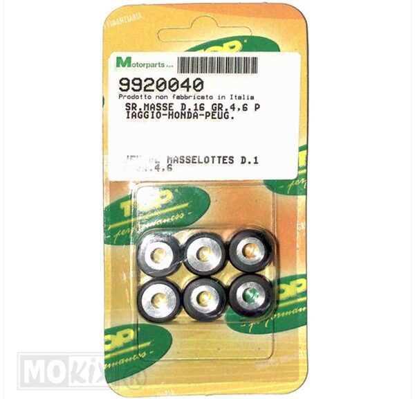 Rollenset (6) 16x13   4.6gr TP - Top Performances