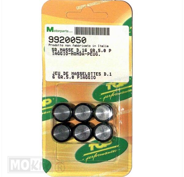 Rollenset (6) 16x13   5.0gr TP - Top Performances