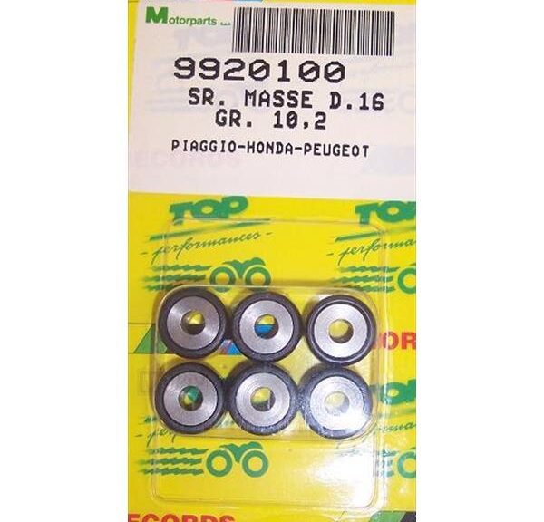 Rollenset (6) 16x13 10.2gr TP - Top Performances
