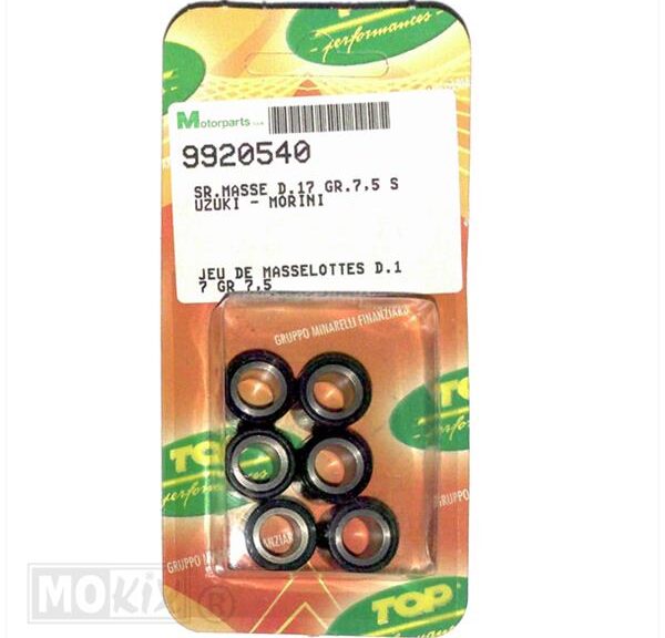 Rollenset (6) 17x12   7.5gr TP - Top Performances