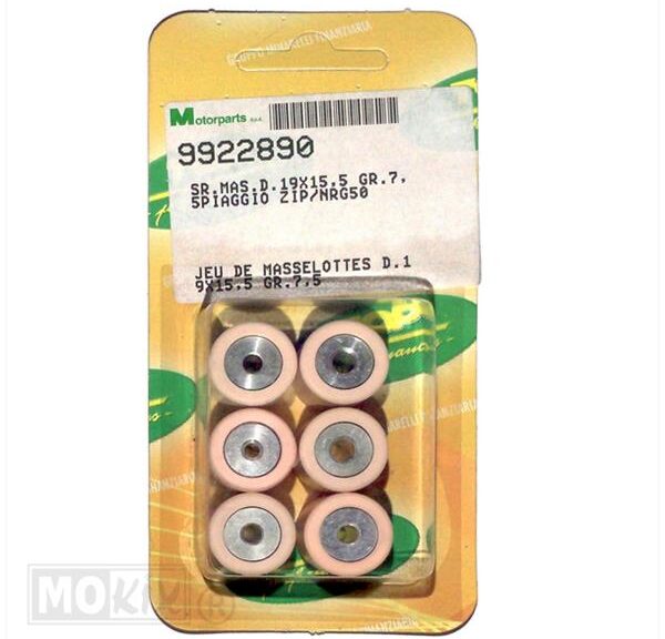 Rollenset (6) 19x15.5 7.5gr TP - Top Performances