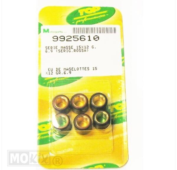 Rollenset (6) 15x12  6.9gr TP - Top Performances