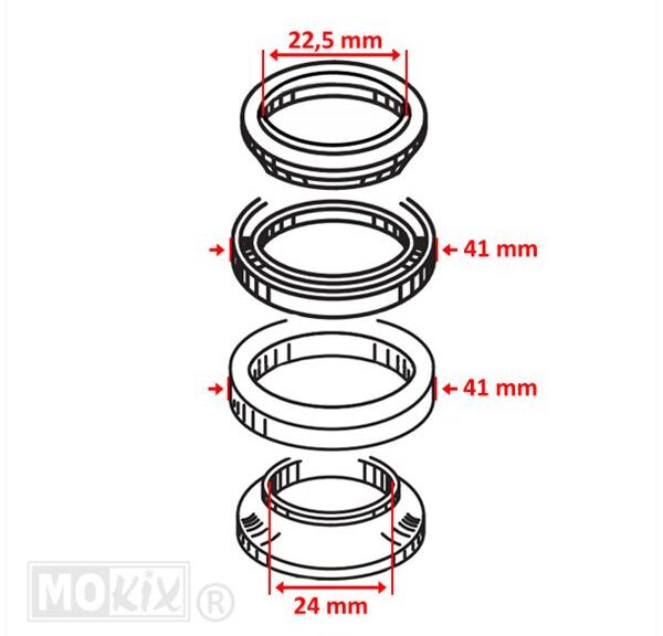 Balhoofdset Honda MT/MB/NSR50 Supertec