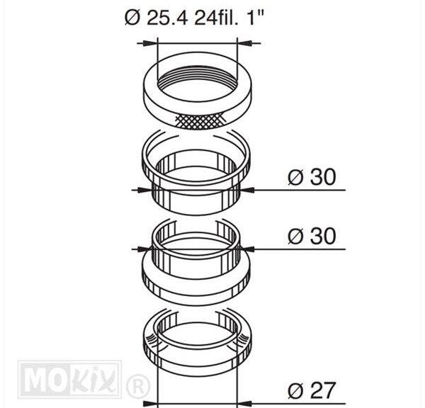 Balhoofdset Vespa Ciao/Citta ST - Supertec