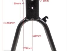 Middenstandaard Tomos A35 24cm Zwart - IGM