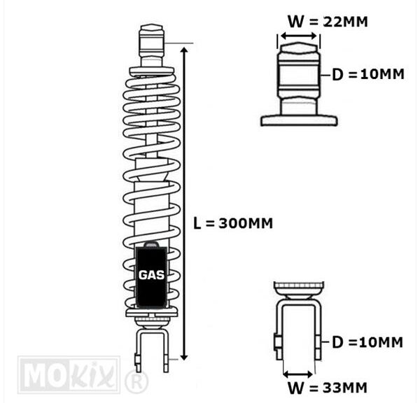 Schokbreker Betor GAS Aprilia D-Tech 300mm