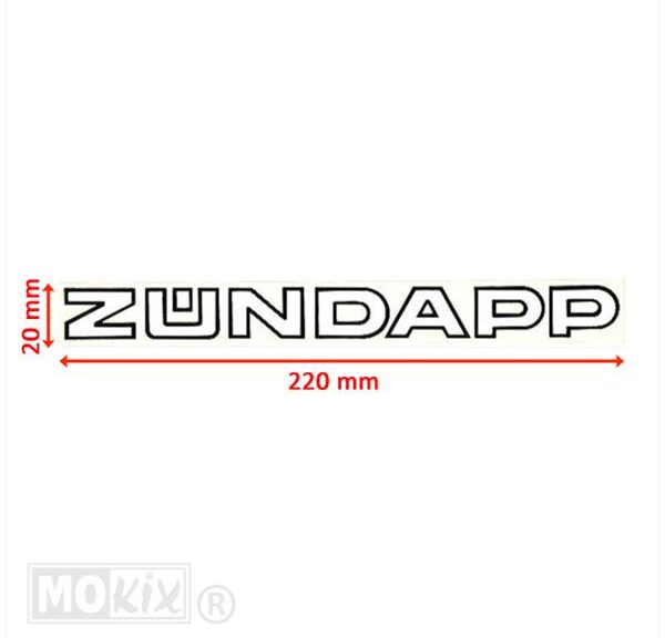Zundapp Sticker WIT/Zwart 220x 20mm (2)
