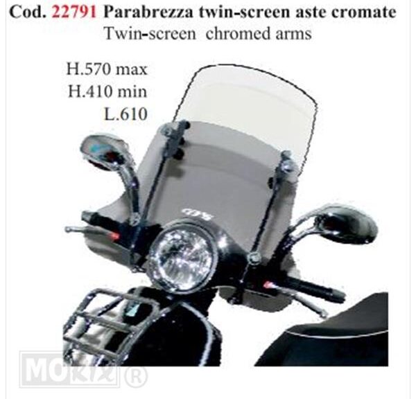 Windscherm PIA Vespa GTS/GTS300 Twin Faco H570