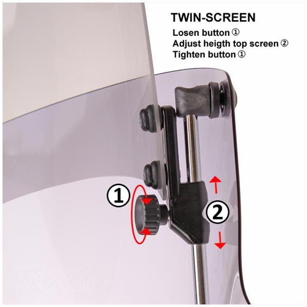 Windscherm Piaggio Vespa LX Twin-Screen Faco H660 - Afbeelding 3