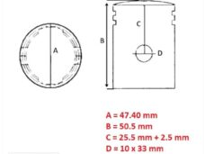 Zuiger Minarelli Horz/Vert (Toppf) (1 Ring) 47.40 - Barikit