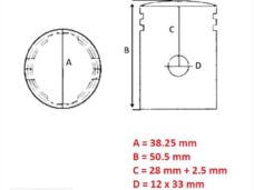 Piston automatique Sachs 505 (2 segments) 38.25 mm - Barikit