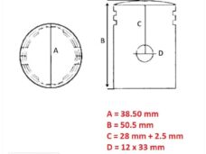 Sachs Automatikkolben 505 (2-Ringe) 38.50 mm - Barikit