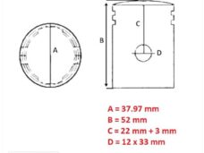 Zuiger Puch Maxi 38.00 (1 Zuigerveer) 37.97mm - Barikit
