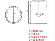 Zuiger Simson S51/KR51 1/2 (2-RINGEN) (ALU) 37.96 - Barikit