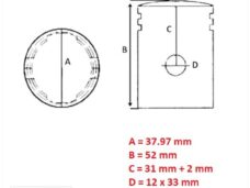 Zuiger Simson S51/KR51 1/2 (2-RINGEN) (ALU) 37.97 - Barikit