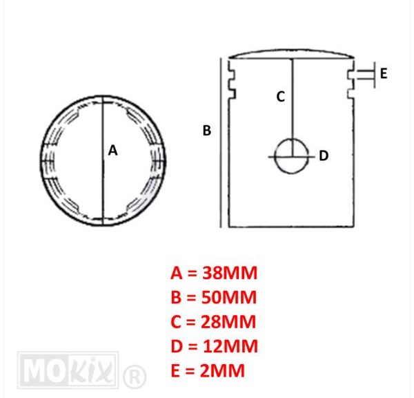 Zuiger Meteor Sachs Automaat 504 (C) 37.99mm