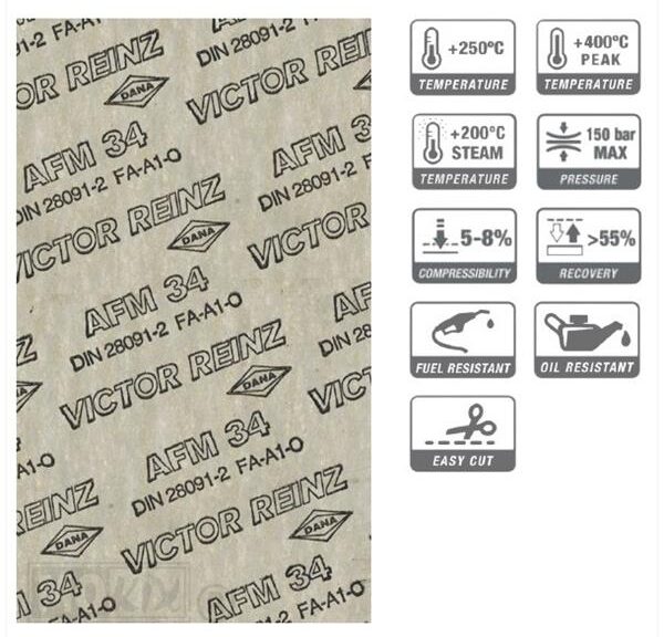 Pakkingpapier Hard Victor Reinz MF34 0.50 140x195 - Artein