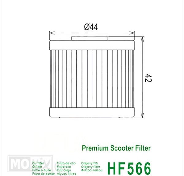 Oliefilter Kymco Downtown 125/300i Hiflo