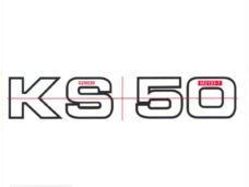 Zundapp Sticker KS50 WIT/Zwart 130x 25mm (1)