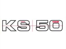 Zundapp Sticker KS50 WIT/Zwart 130x 25mm (1)